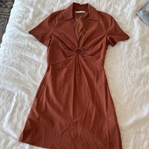 Abercrombie & Fitch Rust Ring Detail Mini Dress
